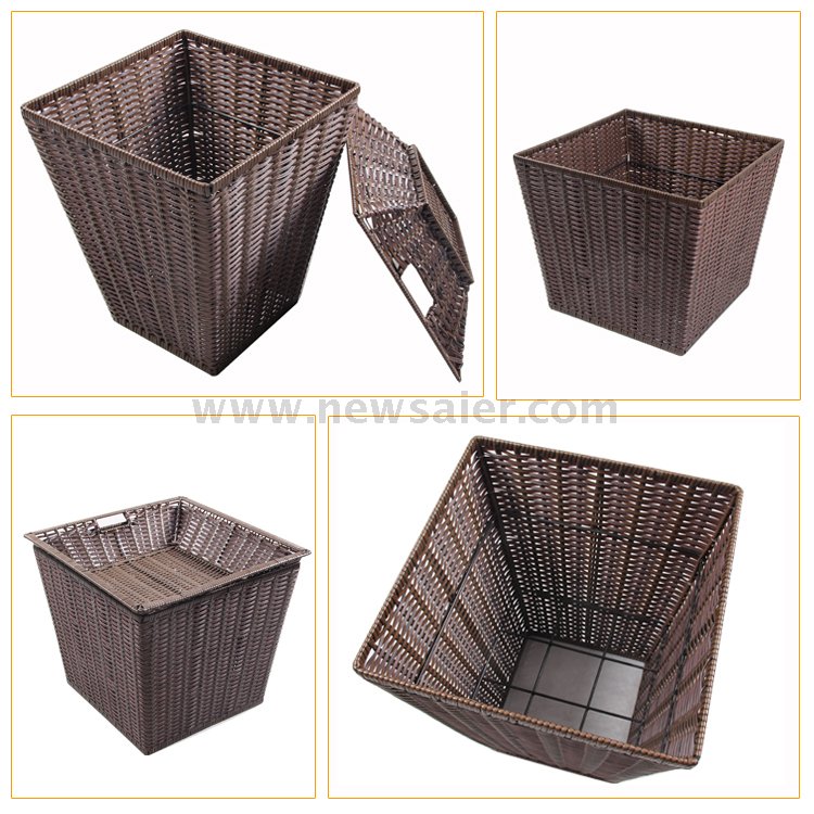 Square Synthetic Wicker Basket with Cover Buy Synthetic Wicker Basket